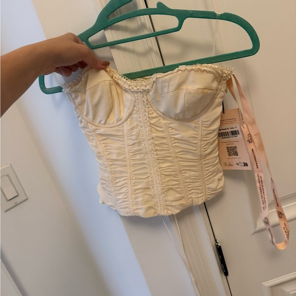 Oh Polly Beige Lace-Up Corset - Picture 1 of 4